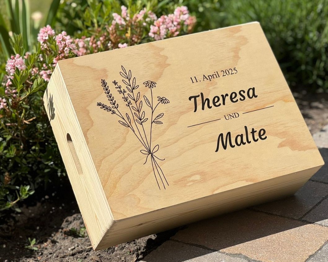 Produktbeispiel, Erinnerungskiste Hochzeit